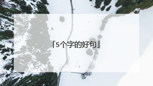 5个字的好句