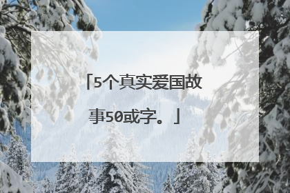 5个真实爱国故事50或字。