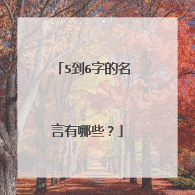 5到6字的名言有哪些？