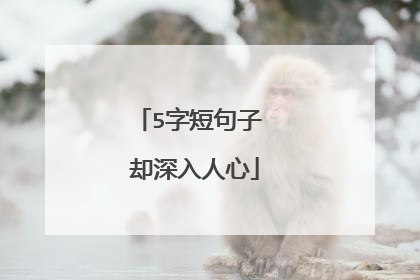 5字短句子 却深入人心