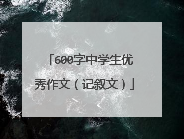 600字中学生优秀作文（记叙文）