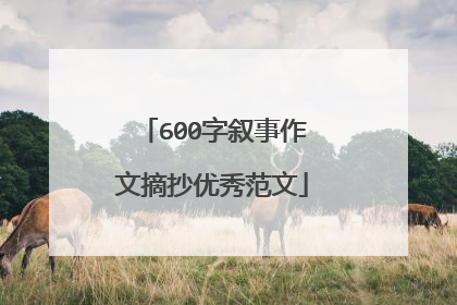 600字叙事作文摘抄优秀范文
