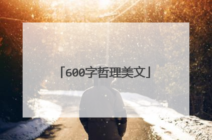 600字哲理美文