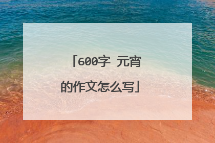 600字 元宵的作文怎么写