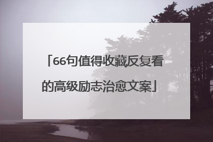 66句值得收藏反复看的高级励志治愈文案