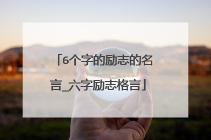 6个字的励志的名言_六字励志格言
