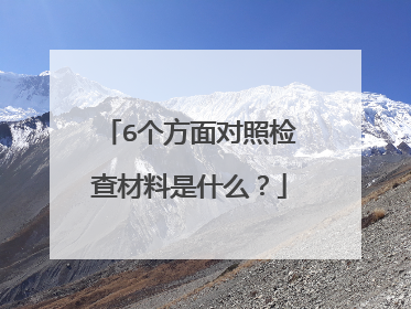 6个方面对照检查材料是什么?