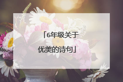 6年级关于优美的诗句