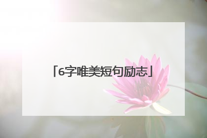 6字唯美短句励志