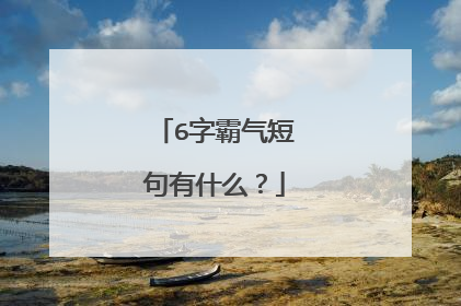 6字霸气短句有什么？