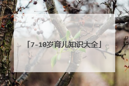 7-10岁育儿知识大全
