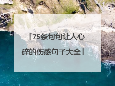 75条句句让人心碎的伤感句子大全