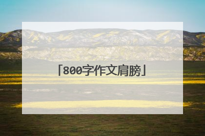 800字作文肩膀