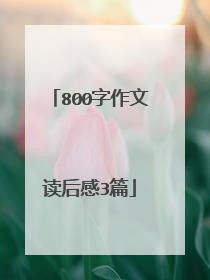 800字作文读后感3篇