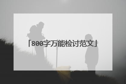 800字万能检讨范文