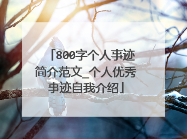 800字个人事迹简介范文_个人优秀事迹自我介绍
