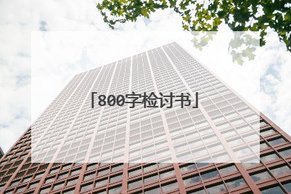 800字检讨书
