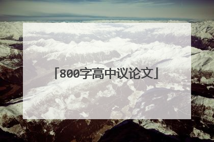 800字高中议论文