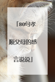 80句孝顺父母的感言说说