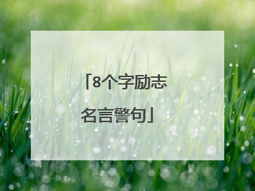 8个字励志名言警句