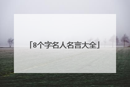 8个字名人名言大全