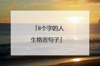 8个字的人生格言句子