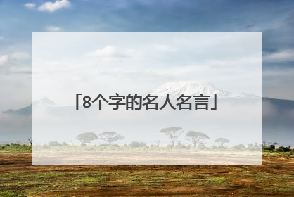 8个字的名人名言