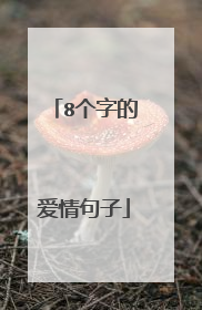 8个字的爱情句子