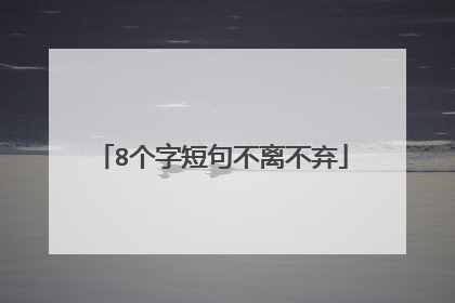8个字短句不离不弃
