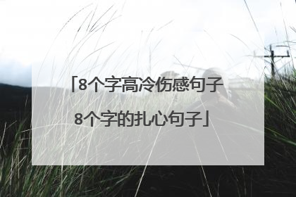 8个字高冷伤感句子 8个字的扎心句子
