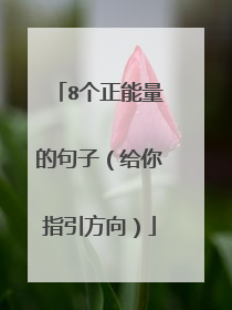 8个正能量的句子(给你指引方向)