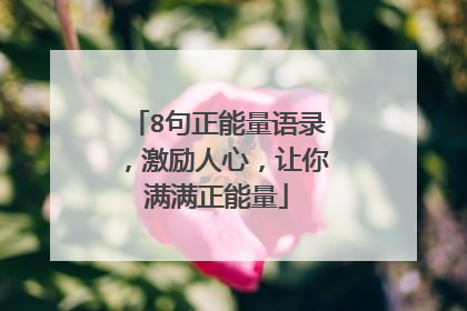 8句正能量语录,激励人心,让你满满正能量