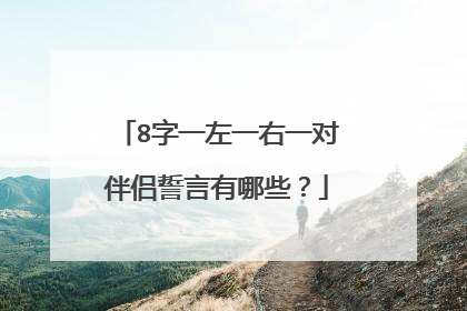 8字一左一右一对伴侣誓言有哪些？