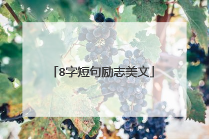 8字短句励志美文