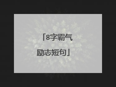 8字霸气励志短句