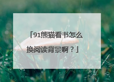 91熊猫看书怎么换阅读背景啊？
