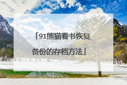 91熊猫看书恢复备份的存档方法