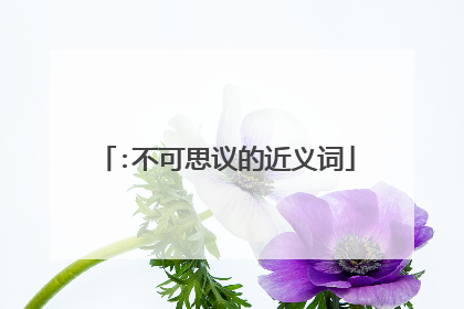 :不可思议的近义词