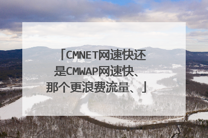 CMNET网速快还是CMWAP网速快、那个更浪费流量、