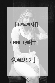 CMWAP和CMNET是什么意思?
