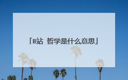 B站 哲学是什么意思