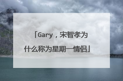Gary，宋智孝为什么称为星期一情侣