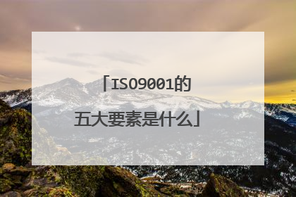 ISO9001的五大要素是什么
