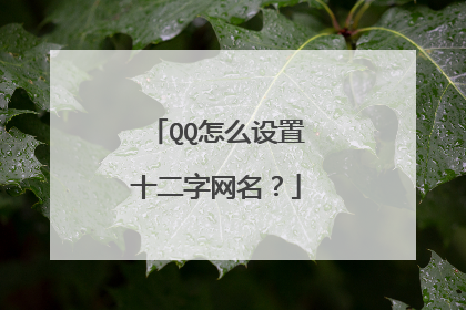 QQ怎么设置十二字网名？