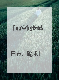 QQ空间伤感日志、跪求