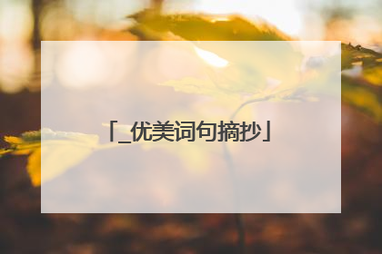_优美词句摘抄