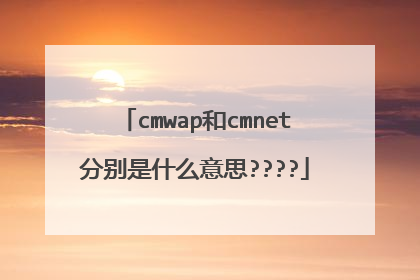 cmwap和cmnet分别是什么意思????