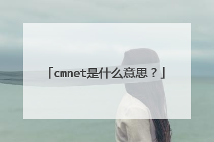 cmnet是什么意思?