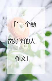`一个勤奋好学的人作文