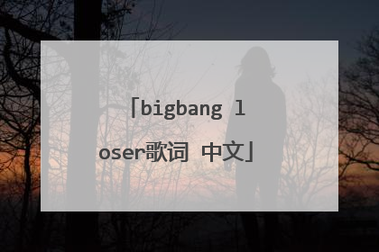 bigbang loser歌词 中文
